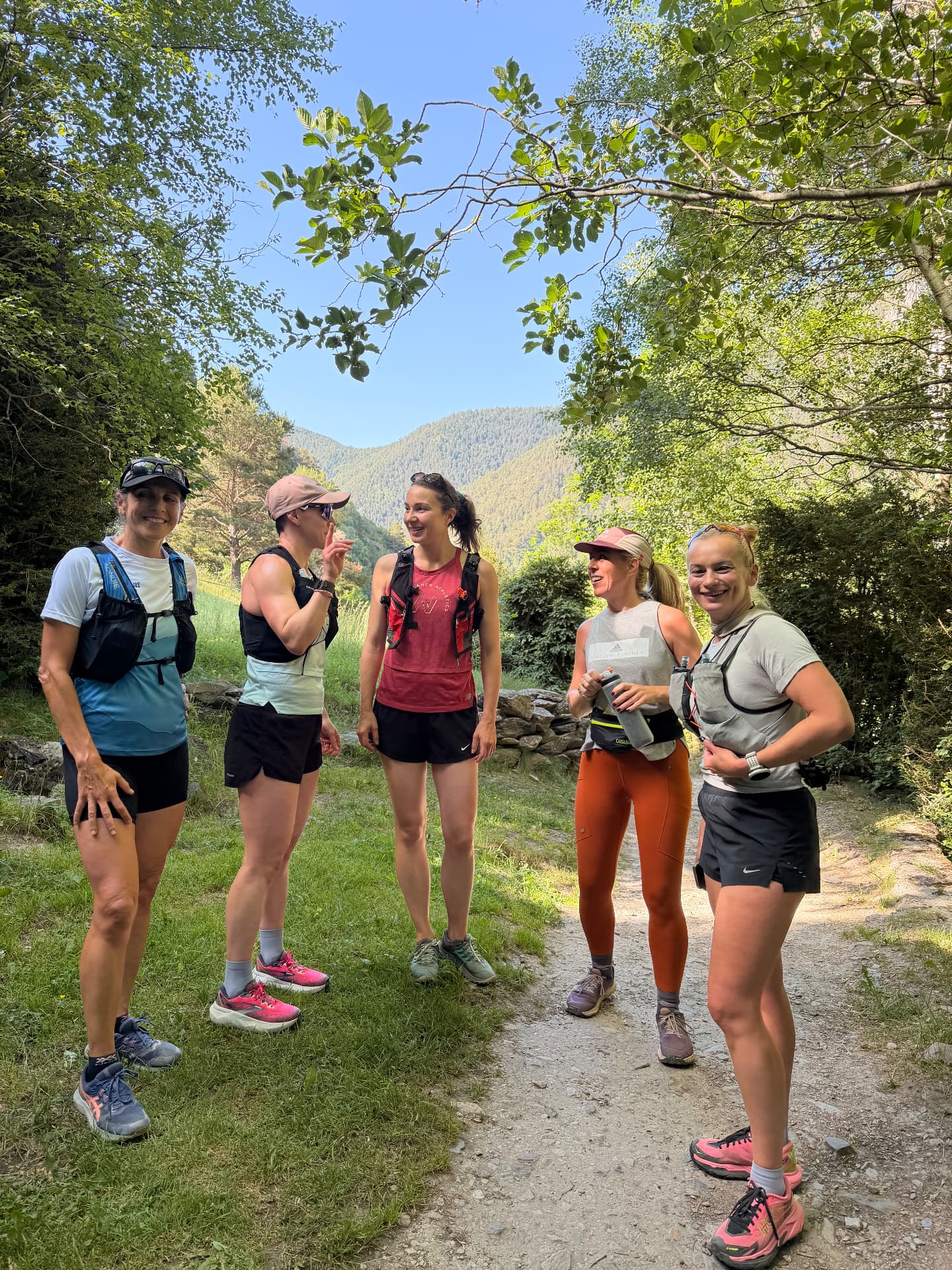 Runners laughing after a run in Ordino